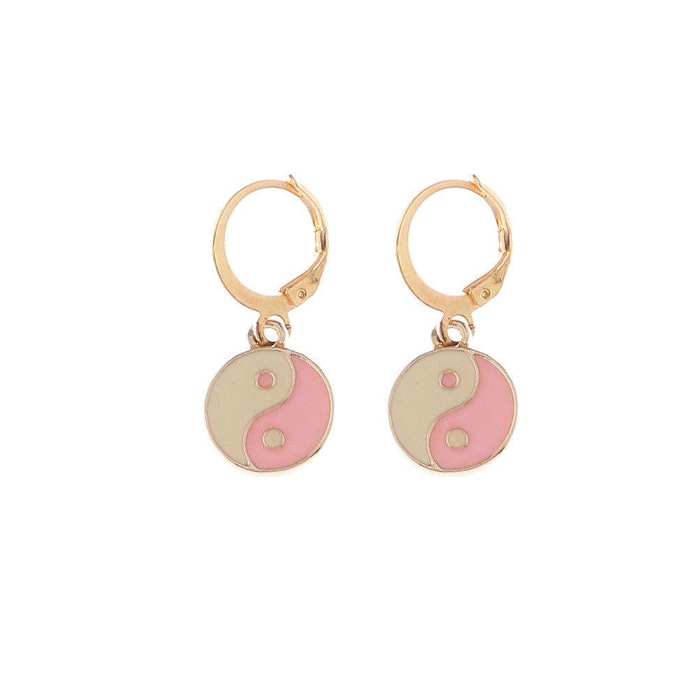 New Creative Metal Yin Yang Tai Chi Gossip Earrings