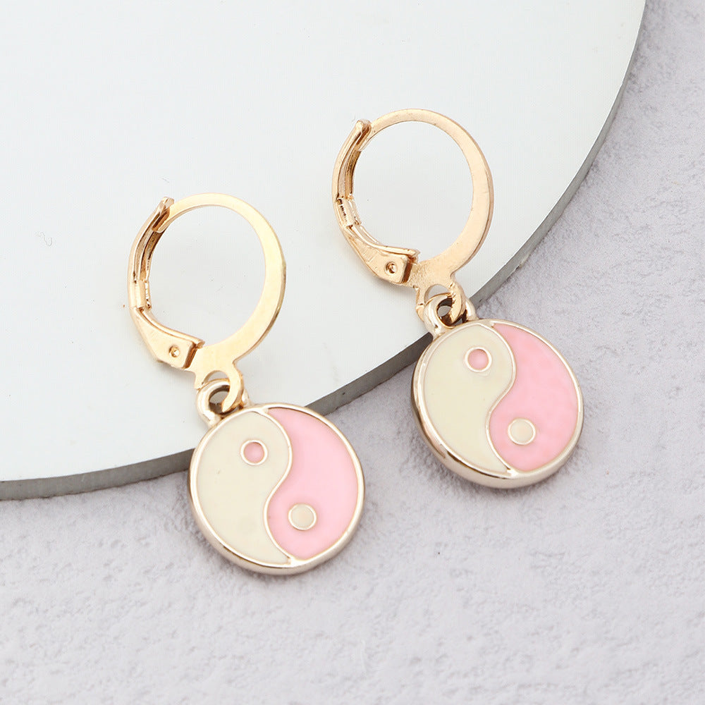New Creative Metal Yin Yang Tai Chi Gossip Earrings