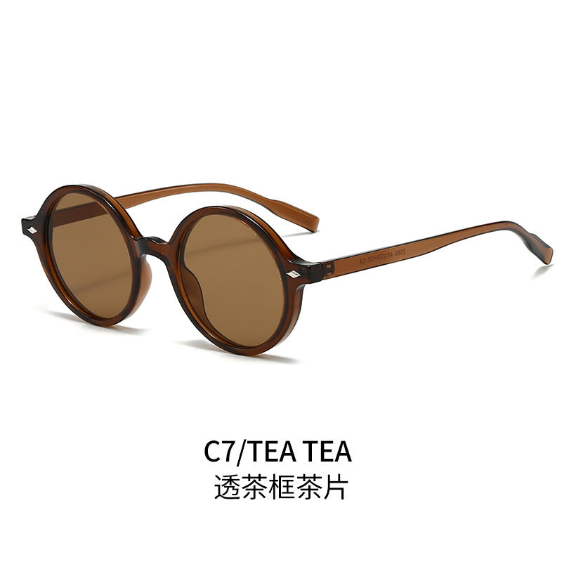 Retro Oval Sun Glasses Y2g Pure Champagne Sunglasses Female Cross-border Fashion
