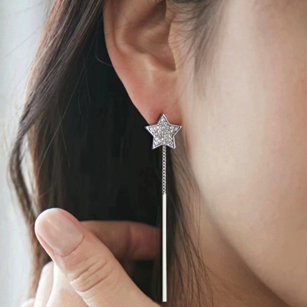Fashion Tassel Hollow Leaves Hanging Earrings Fashion