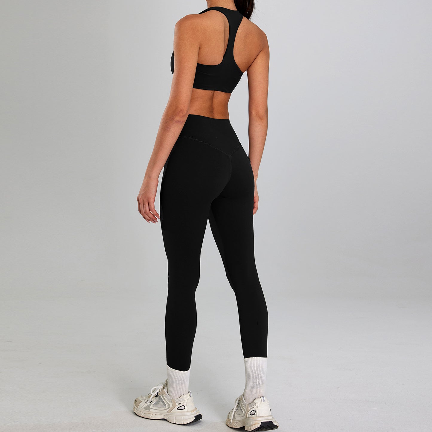 High-intensity Sports Suit Outdoor Running Nude Feel Workout Clothes Slimming High Waist