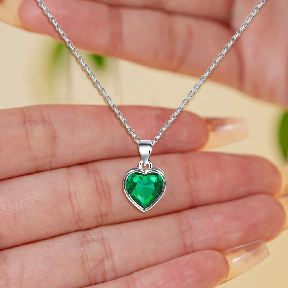 Wishing Heart Shaped Emerald Necklace