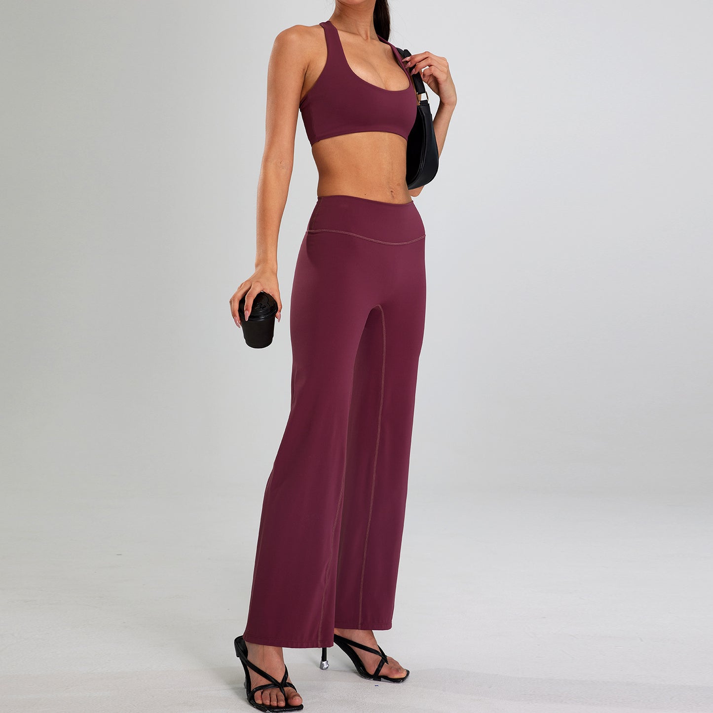 High-intensity Sports Suit Outdoor Running Nude Feel Workout Clothes Slimming High Waist