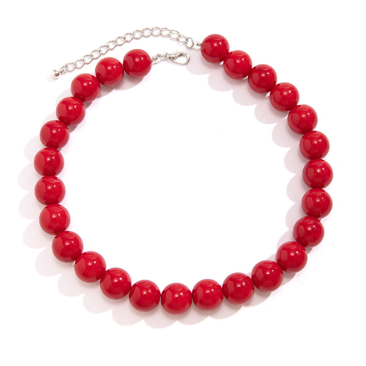 Fashion Geometry Pattern Round Beads Colorful Stringed Pearls Necklace For Women
