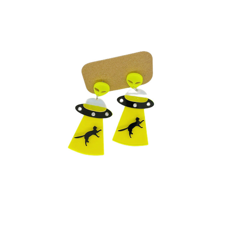 Acrylic Alien Personalized Earrings