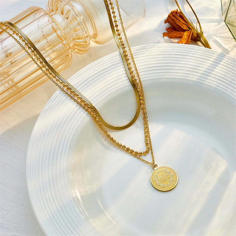 Special-interest Design Fashion Creative Personality Versatile Multi-layer Chain Bead Necklace