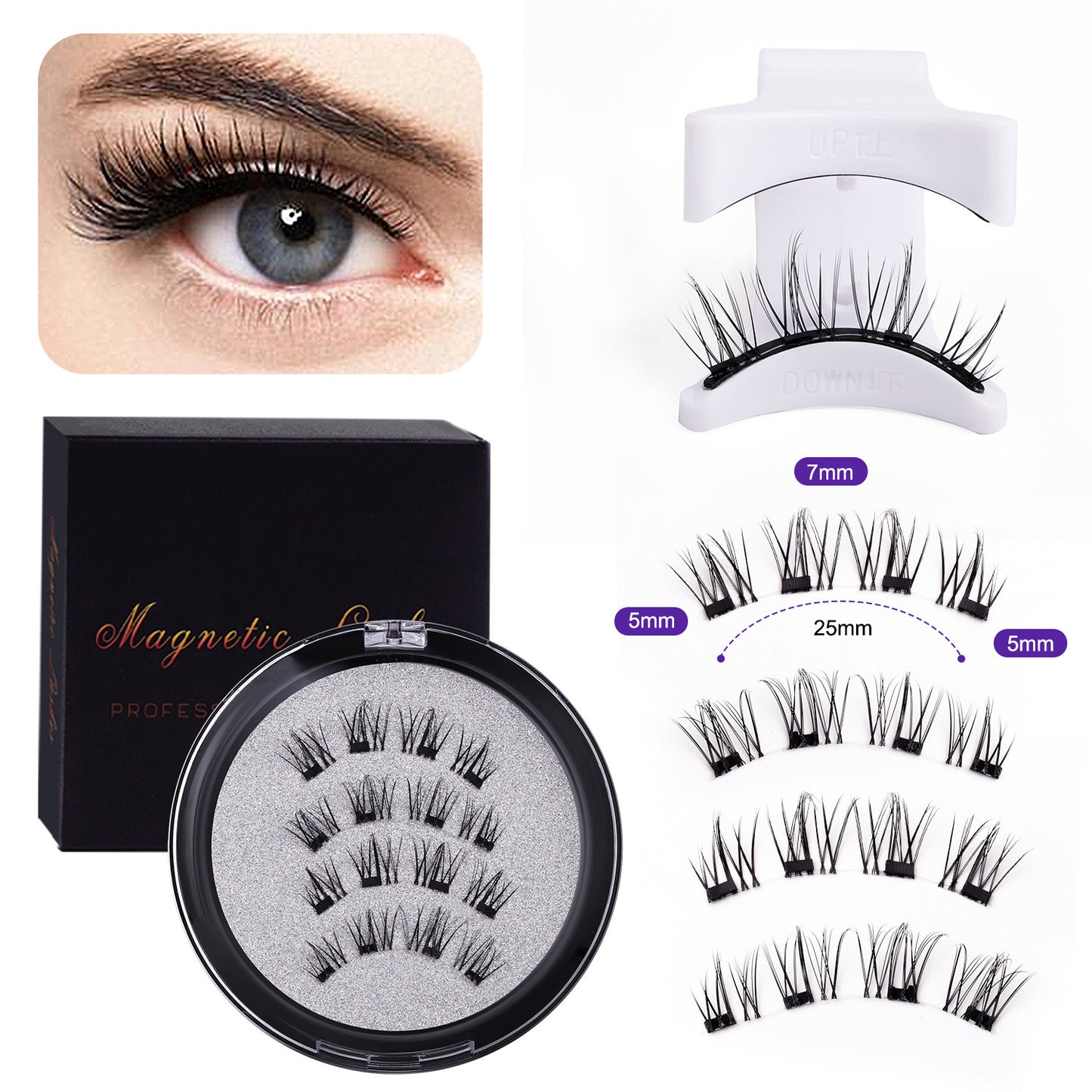 Magnetic Eyelash Integrated Strong Magnetic Glue-free Black Stem