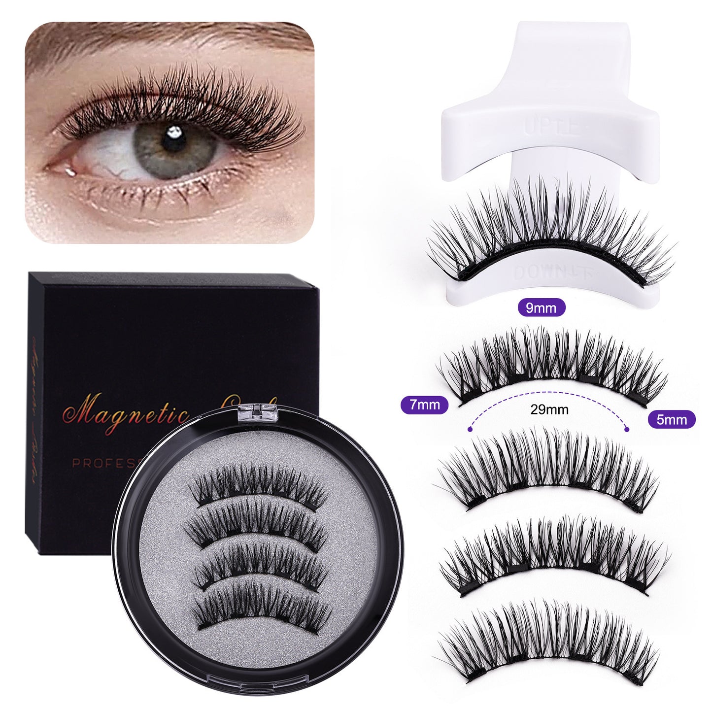 Magnetic Eyelash Integrated Strong Magnetic Glue-free Black Stem