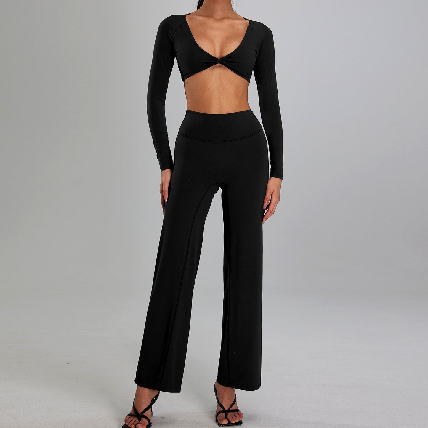 High-intensity Sports Suit Outdoor Running Nude Feel Workout Clothes Slimming High Waist
