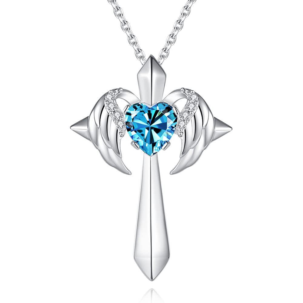 Angel Wings Cross Pendant Necklace Gift