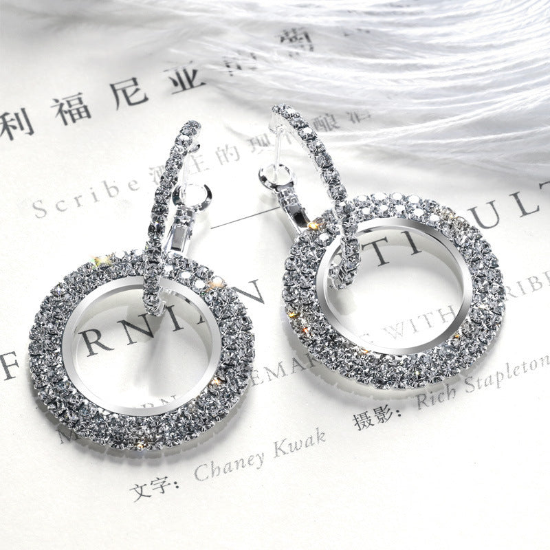 Rhinestone Earrings Fashion Creative Long Women