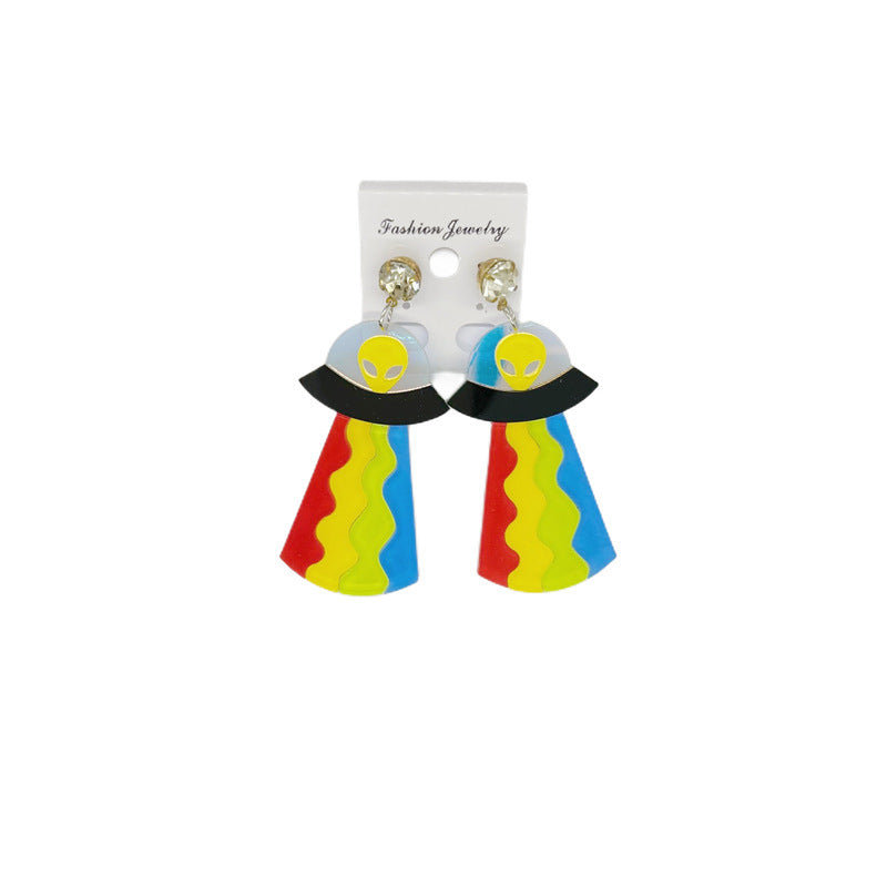Acrylic Alien Personalized Earrings