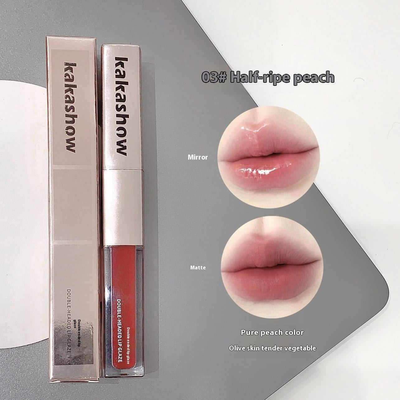 Makeup Double-headed Lip Lacquer Matte Mirror Double Texture Lipstick Delicate