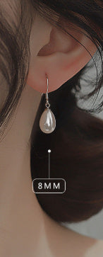 Copper Plating Silver Earrings Huanfu Ancient Port Pearl
