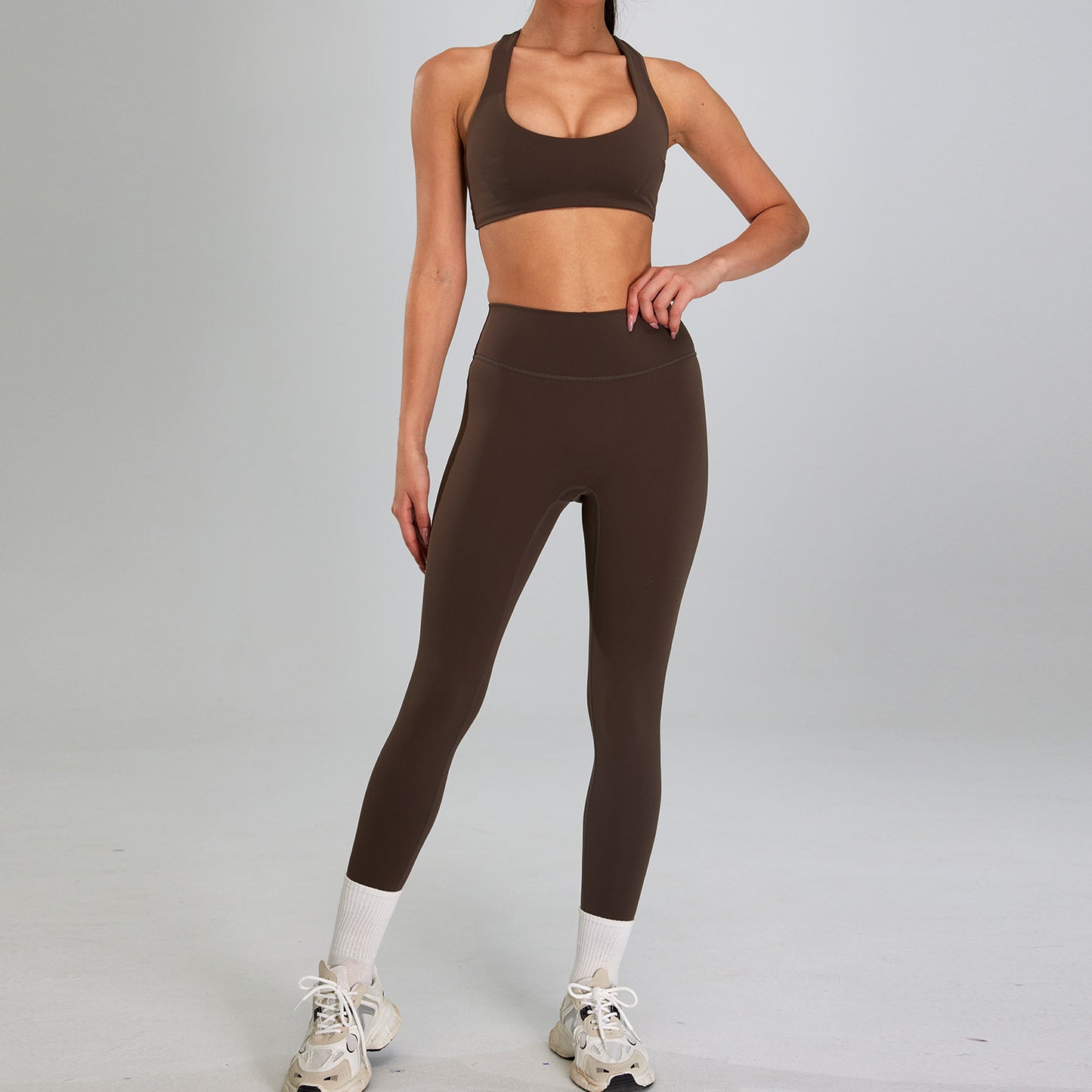 High-intensity Sports Suit Outdoor Running Nude Feel Workout Clothes Slimming High Waist