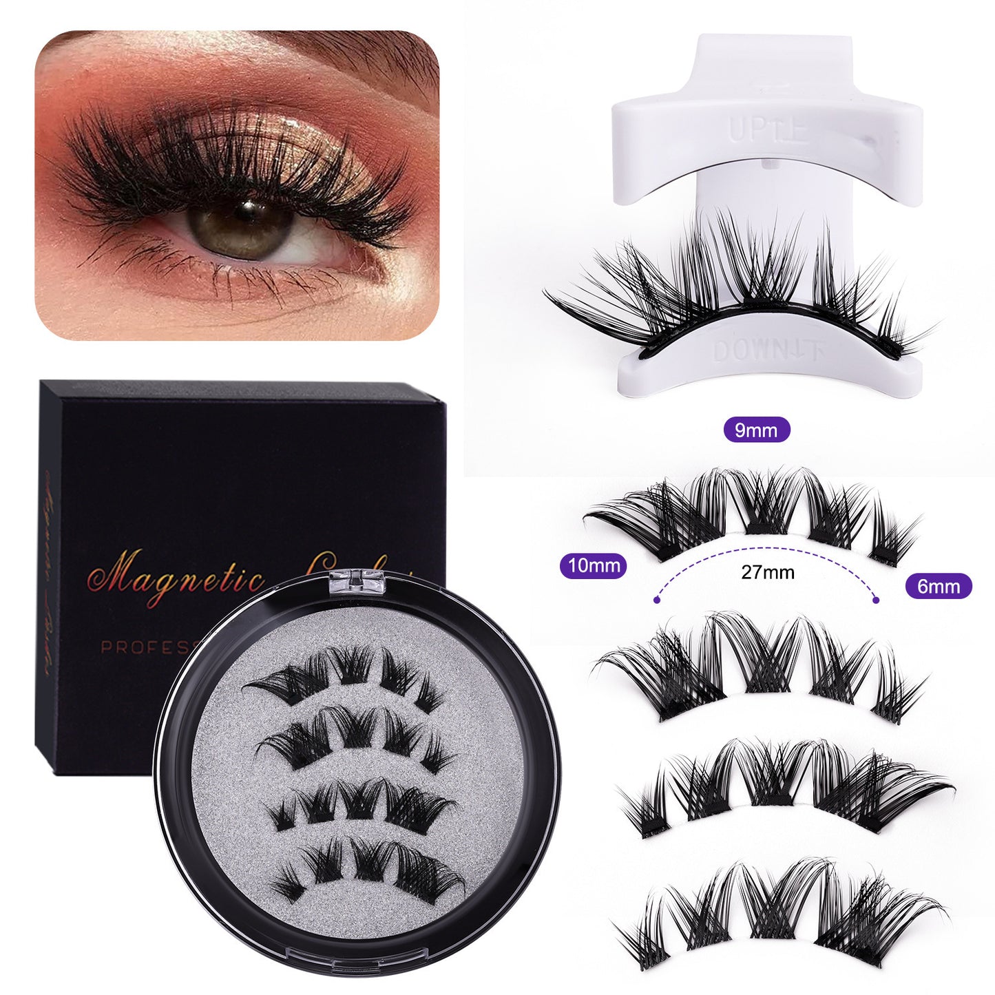Magnetic Eyelash Integrated Strong Magnetic Glue-free Black Stem