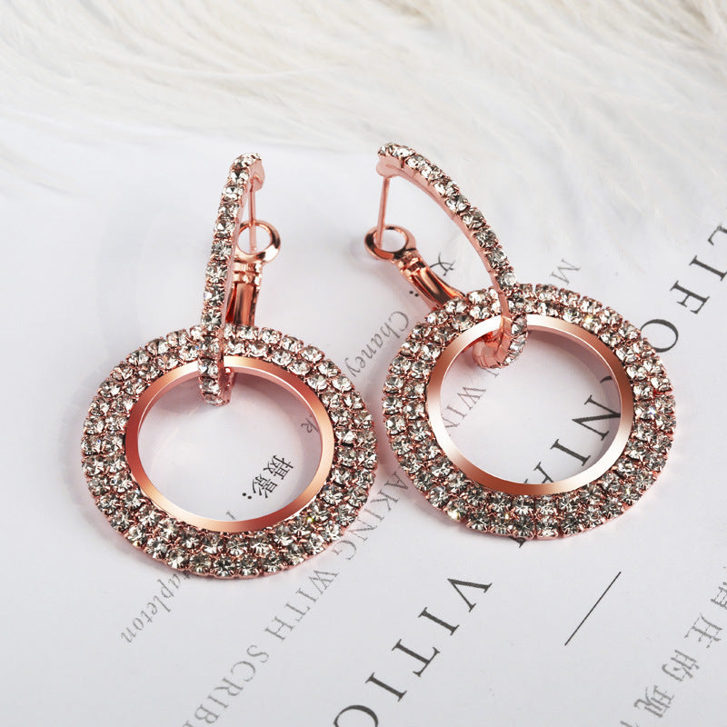 Rhinestone Earrings Fashion Creative Long Women