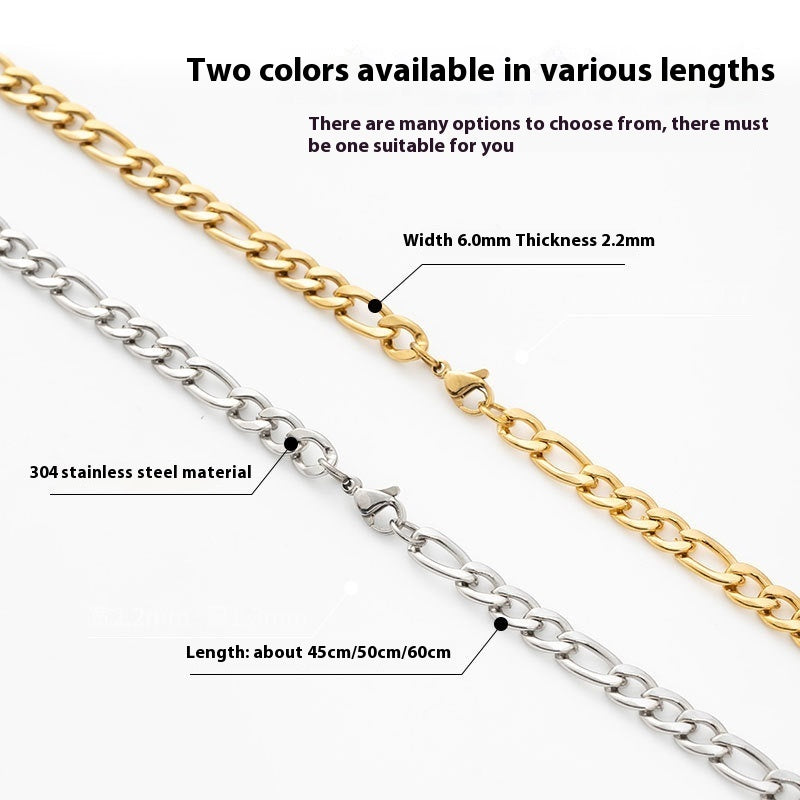 304 Stainless Steel Figaro Necklace