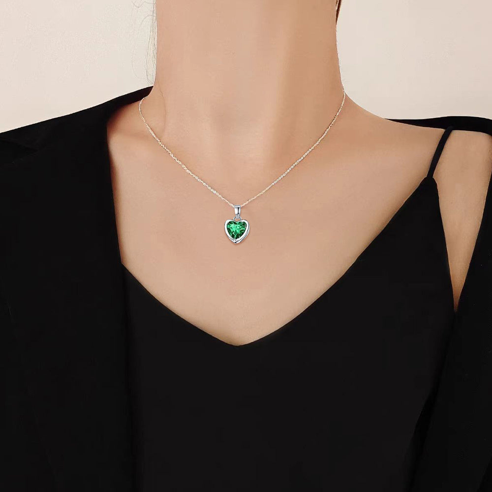Wishing Heart Shaped Emerald Necklace