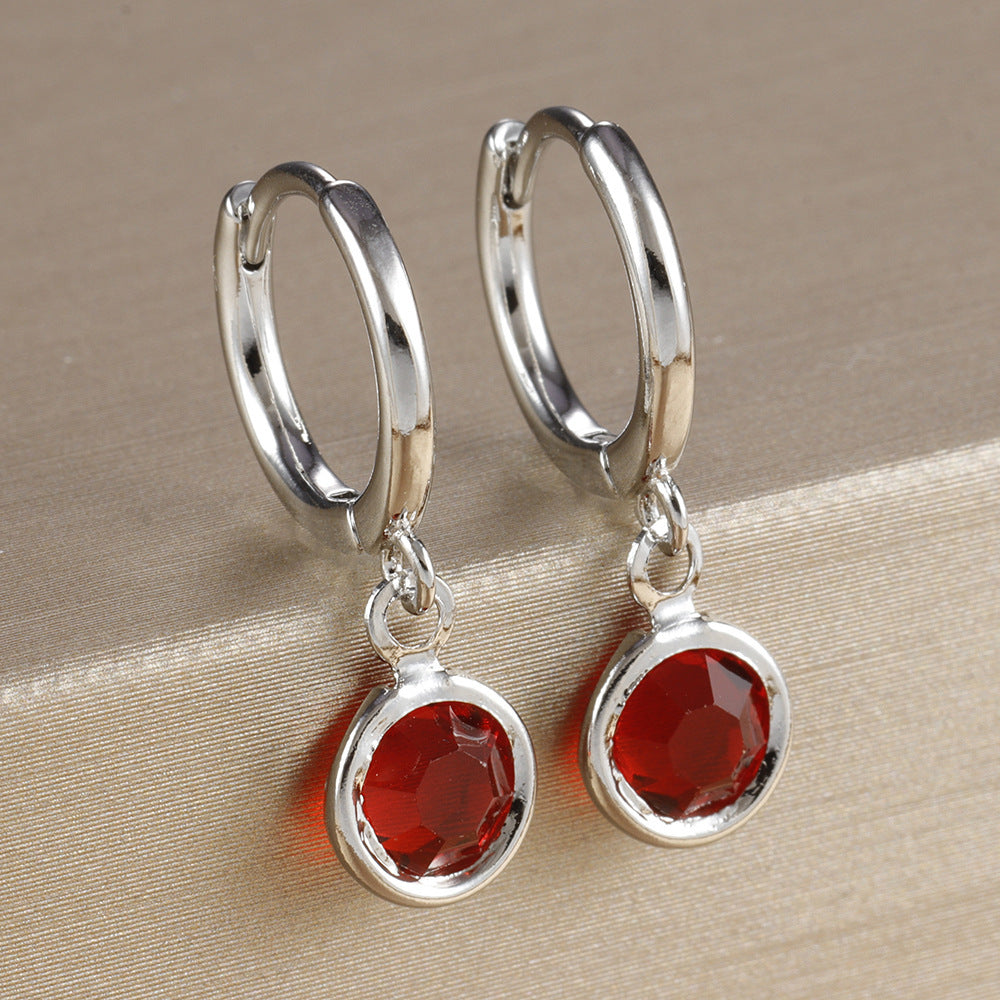 Niche Round Ear Clip Fashion Simple Rhinestone
