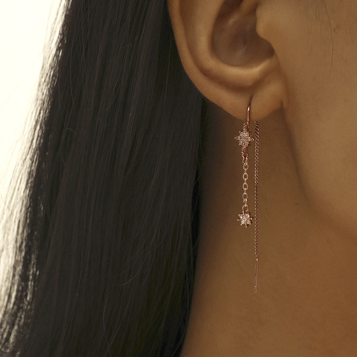 Fashion Tassel Hollow Leaves Hanging Earrings Fashion