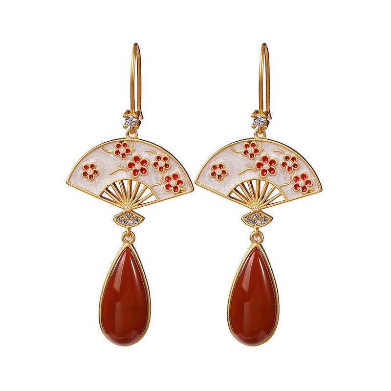 Sterling Silver Gold-plated Retro Earrings