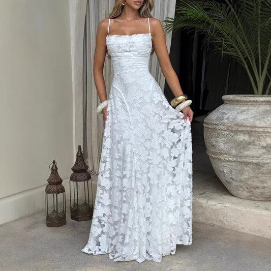 Women's Sling Chiffon Backless Dress
