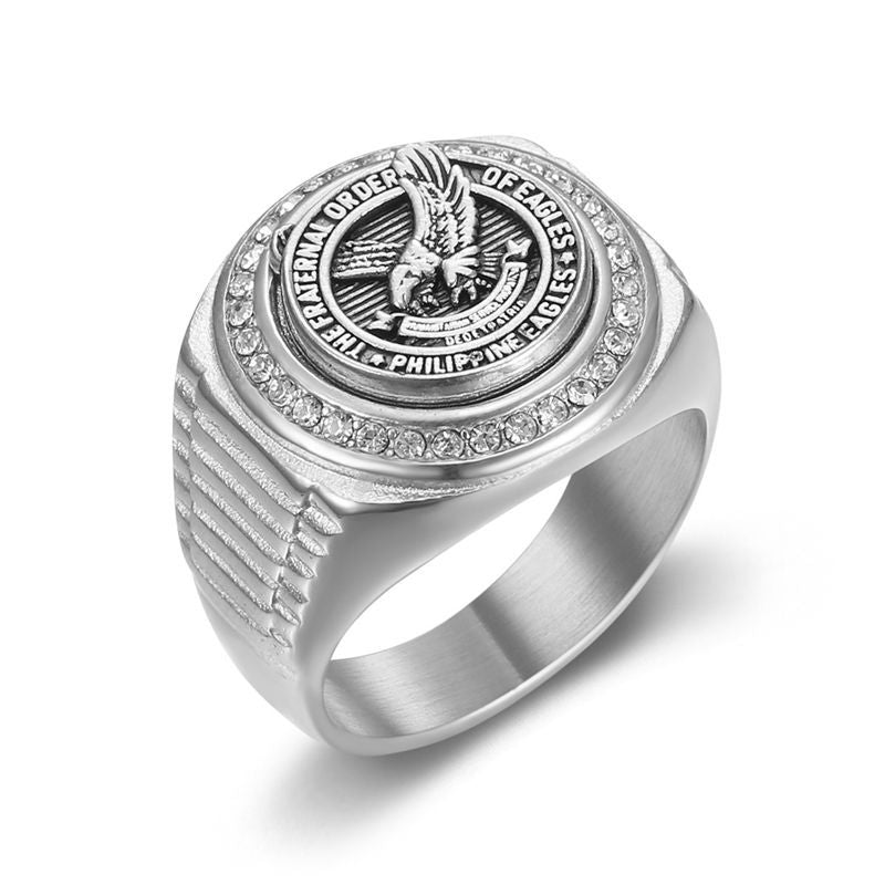 Stainless Steel Vacuum Eagle Domineering Men's Ring