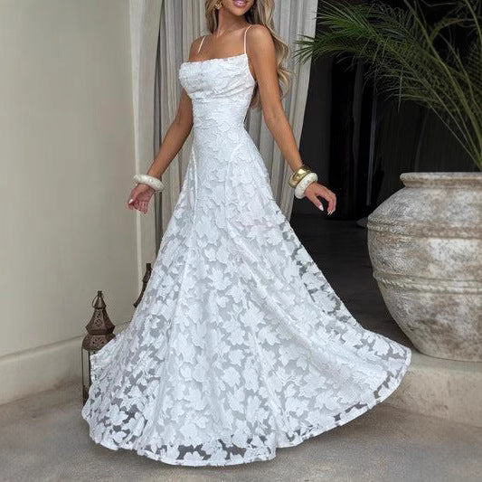 Women's Sling Chiffon Backless Dress