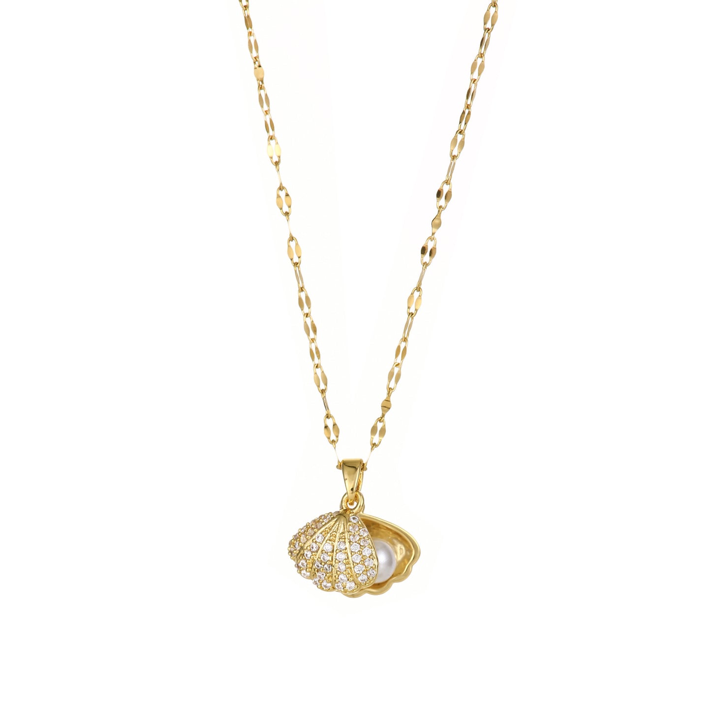 Shell Pearl Necklace Female Zircon Temperament Personality