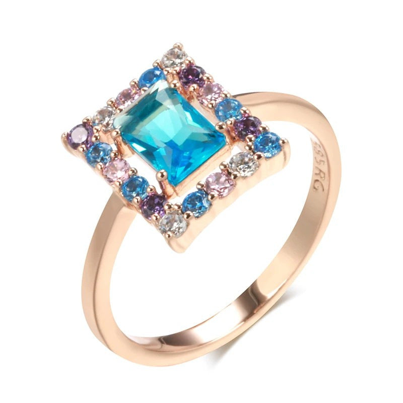 Women's Fashion Personalized Retro Style Black Zircon Ring