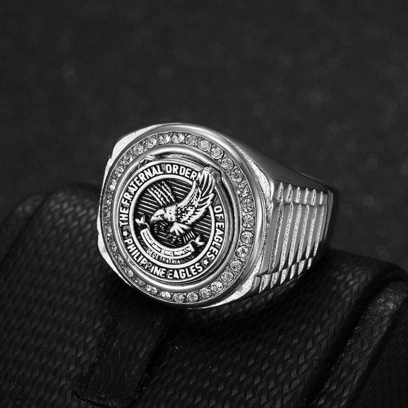 Stainless Steel Vacuum Eagle Domineering Men's Ring