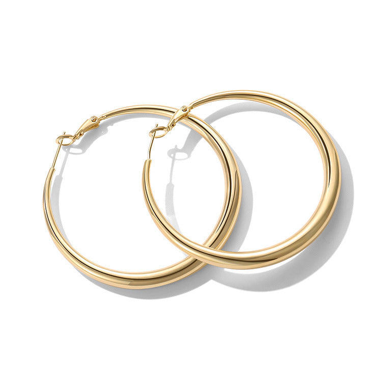 Simple Exaggerated Temperamental Big Circle Earrings Women