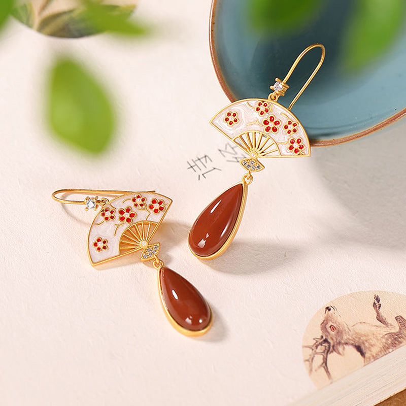 Sterling Silver Gold-plated Retro Earrings