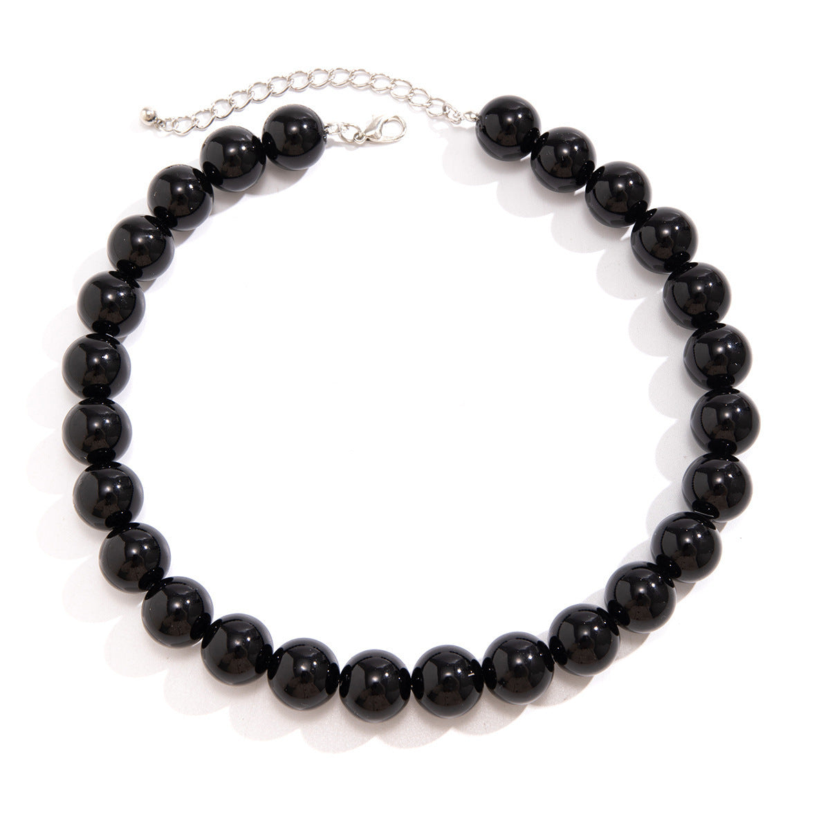 Fashion Geometry Pattern Round Beads Colorful Stringed Pearls Necklace For Women
