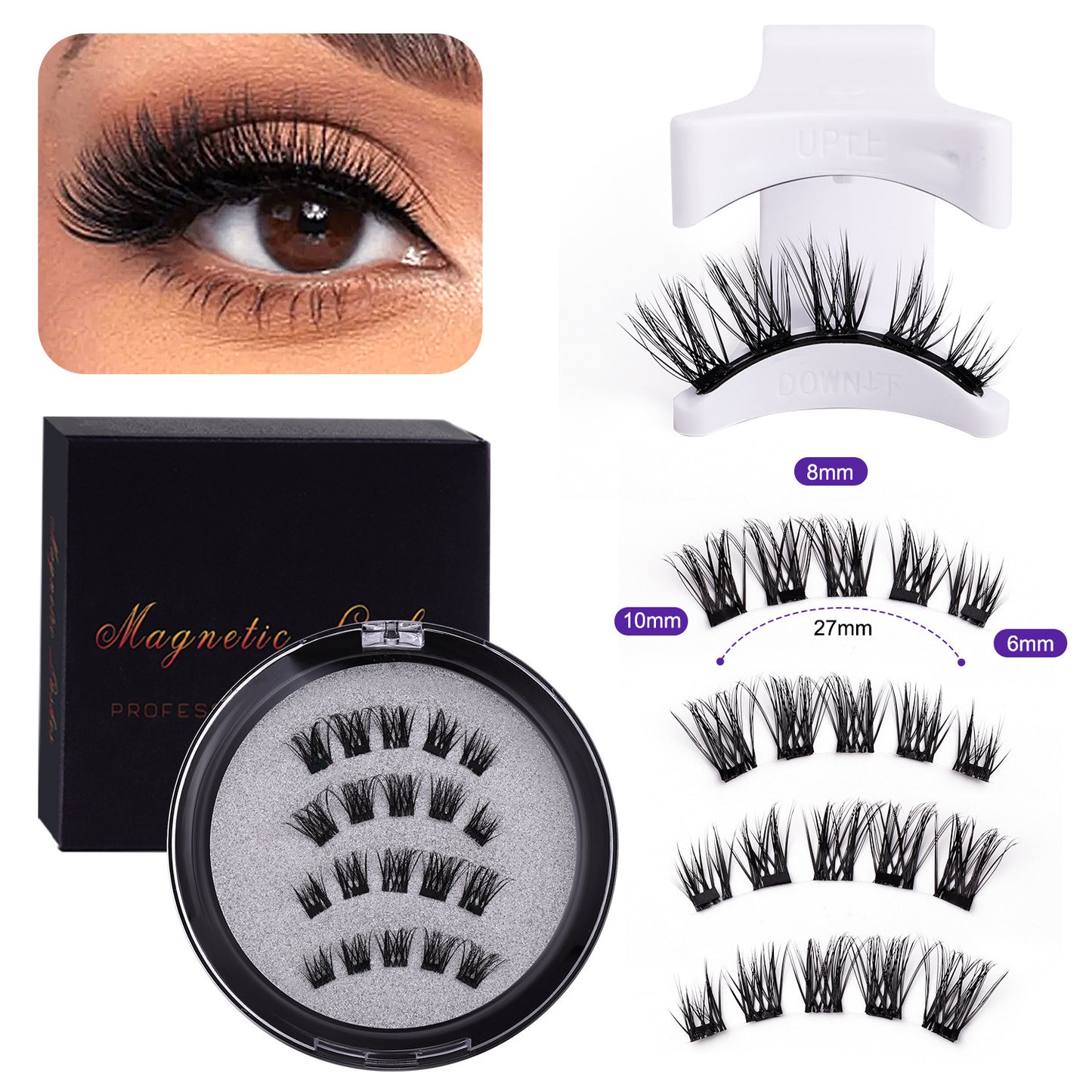 Magnetic Eyelash Integrated Strong Magnetic Glue-free Black Stem