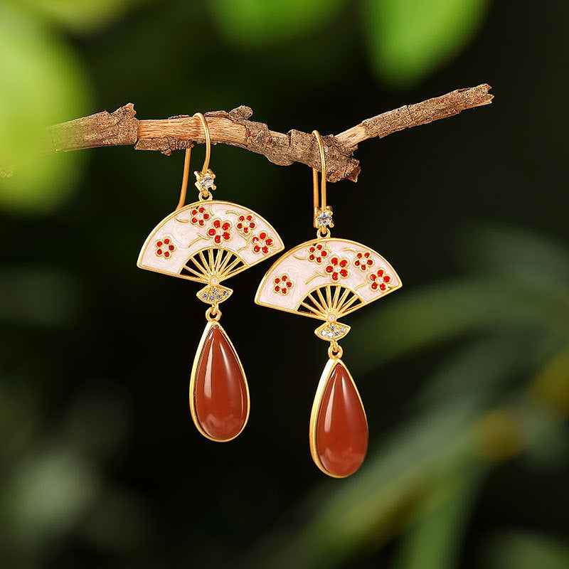 Sterling Silver Gold-plated Retro Earrings