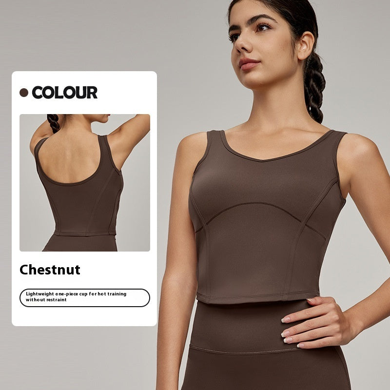 Slim Fit Beauty Back Yoga Vest All-matching