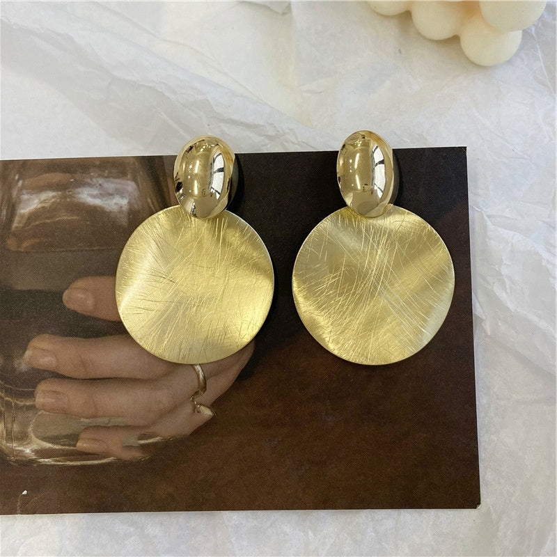 Round Large Earrings Fashion Graceful Personality Metal Geometry Retro