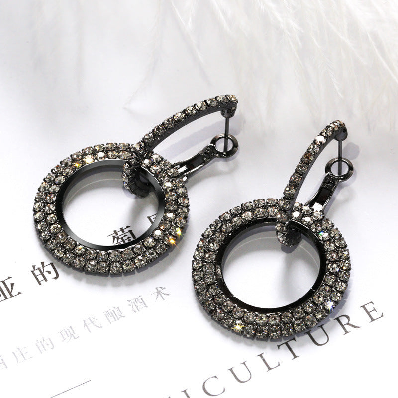 Rhinestone Earrings Fashion Creative Long Women