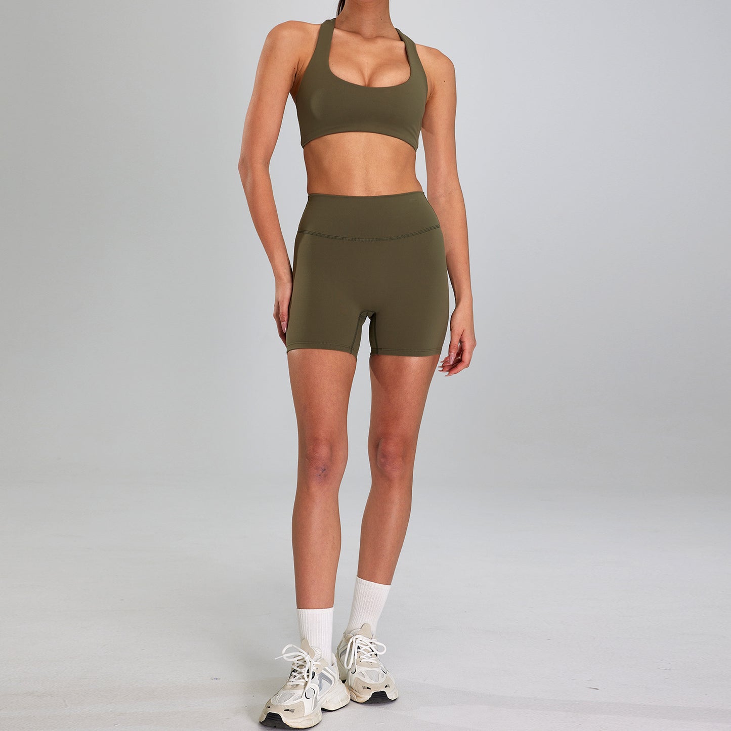 High-intensity Sports Suit Outdoor Running Nude Feel Workout Clothes Slimming High Waist