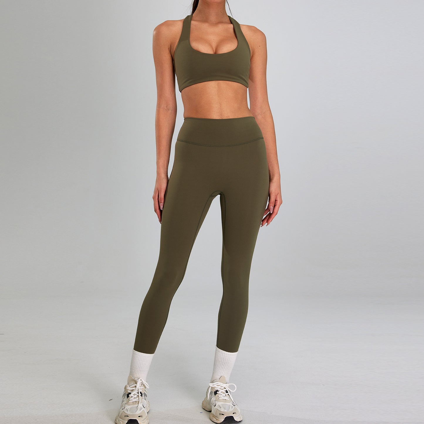 High-intensity Sports Suit Outdoor Running Nude Feel Workout Clothes Slimming High Waist
