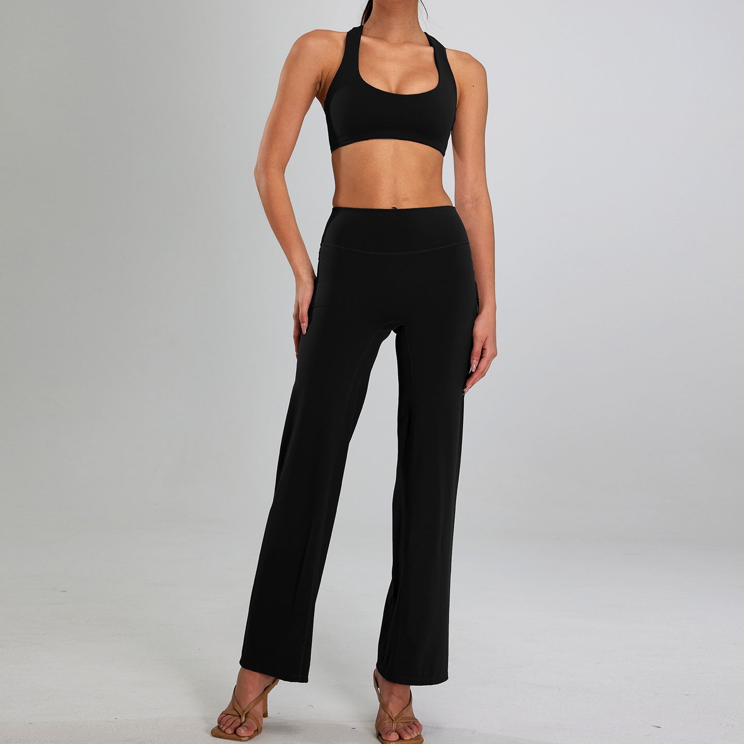 High-intensity Sports Suit Outdoor Running Nude Feel Workout Clothes Slimming High Waist