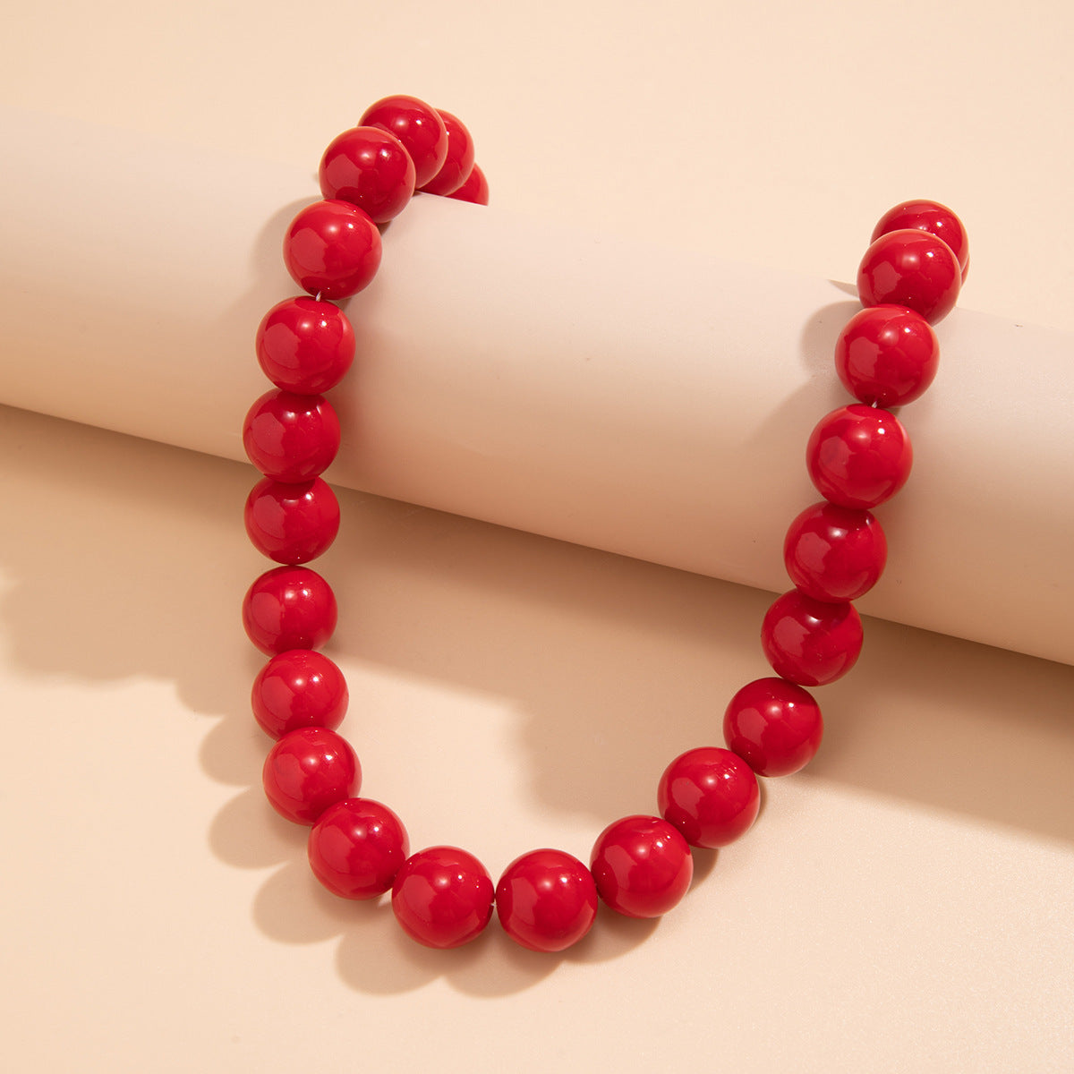 Fashion Geometry Pattern Round Beads Colorful Stringed Pearls Necklace For Women