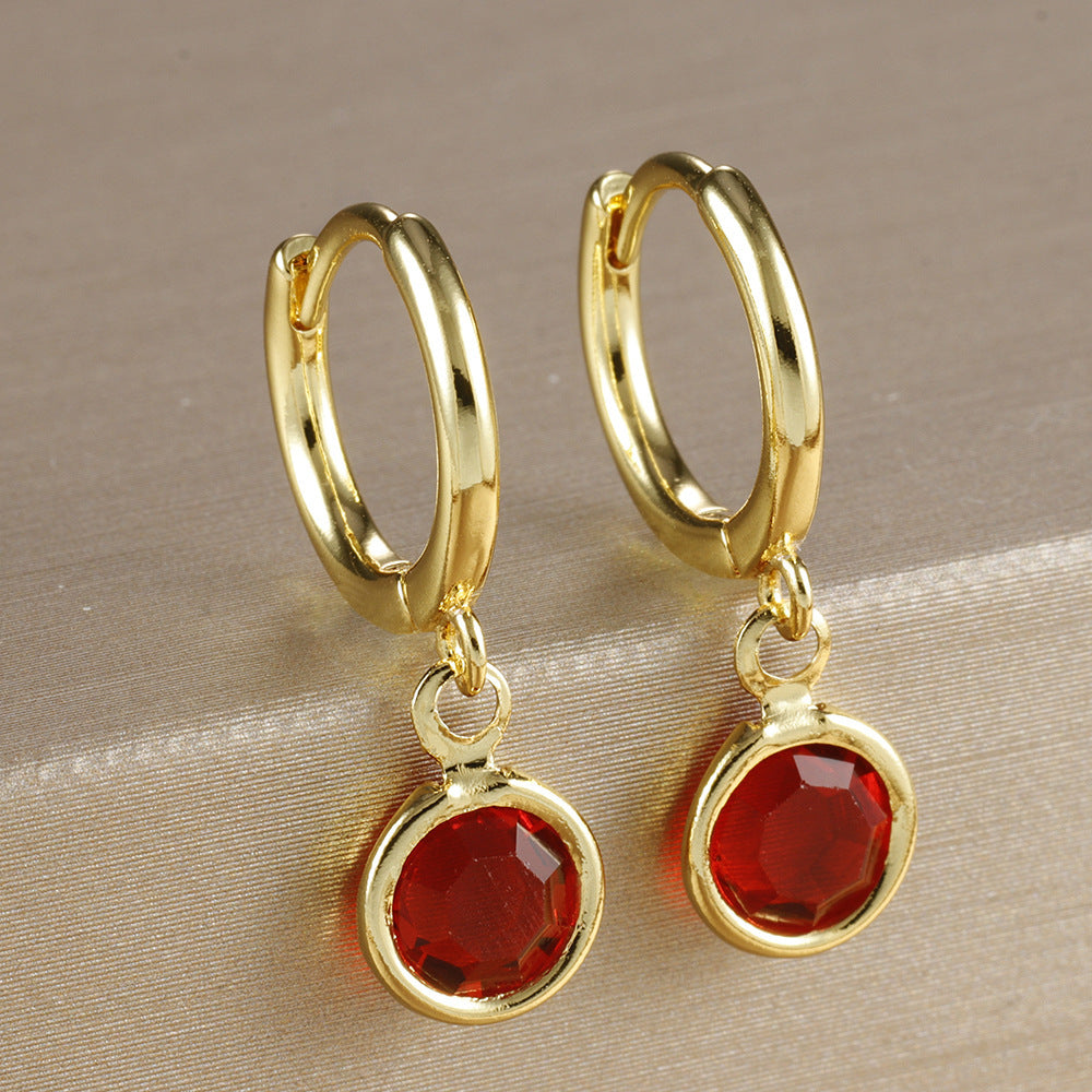 Niche Round Ear Clip Fashion Simple Rhinestone