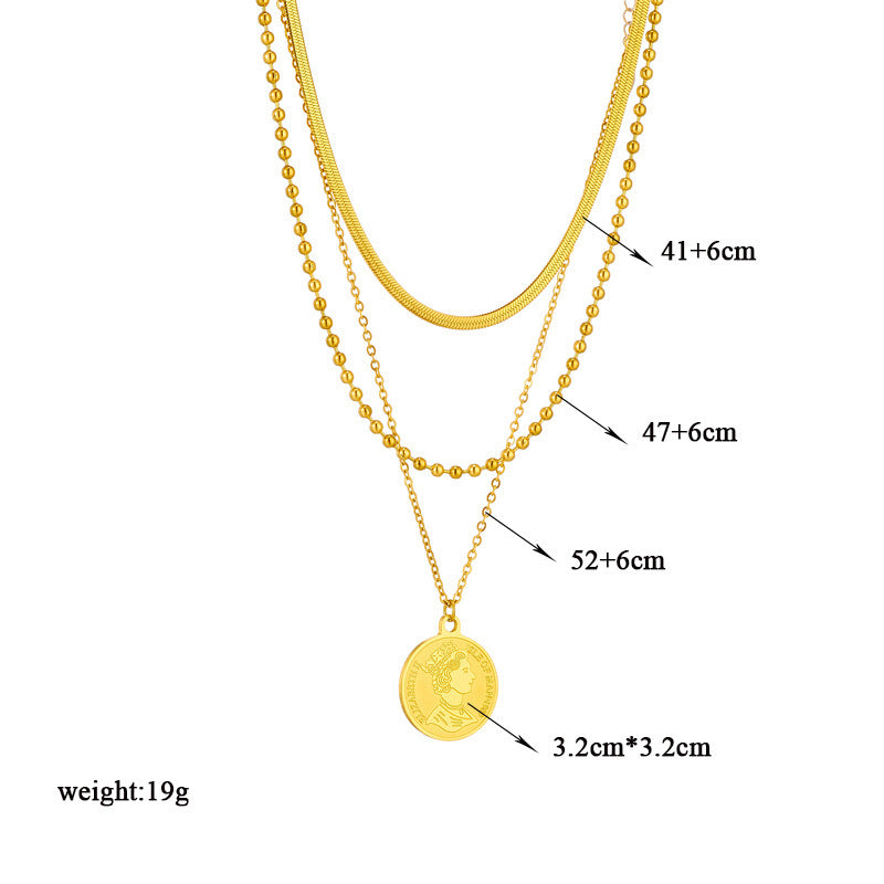 Special-interest Design Fashion Creative Personality Versatile Multi-layer Chain Bead Necklace