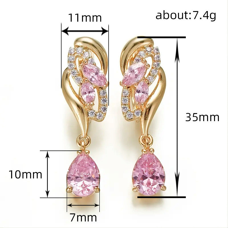 Drop-shaped Earrings Birthstone Light Luxury