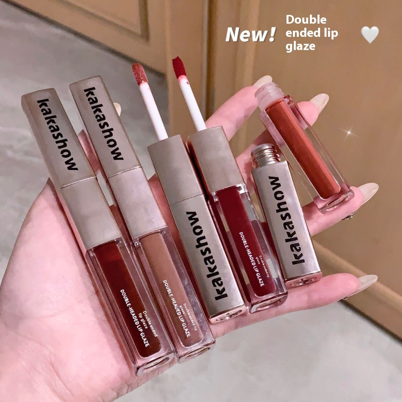 Makeup Double-headed Lip Lacquer Matte Mirror Double Texture Lipstick Delicate