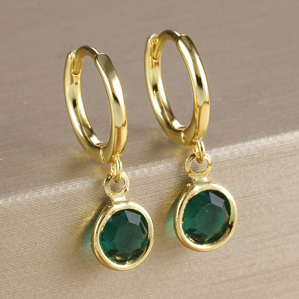 Niche Round Ear Clip Fashion Simple Rhinestone
