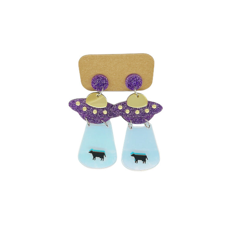 Acrylic Alien Personalized Earrings